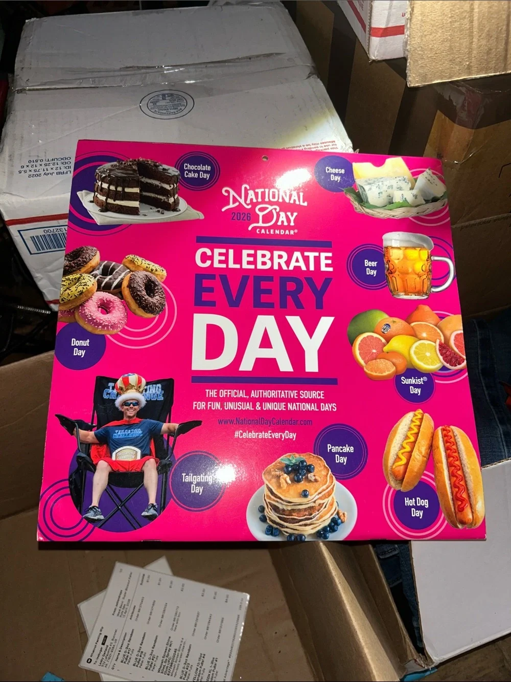 2026 Celebrate Every Day Wall Calendar - Pink